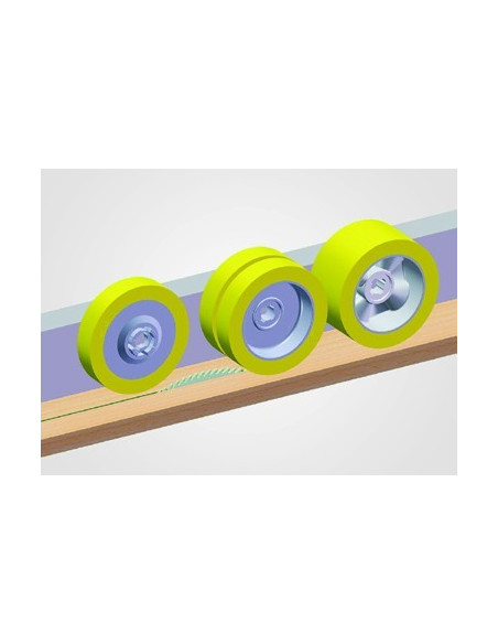 Combinaison de rouleaux de 25 et 60mm pour travaux de sciage