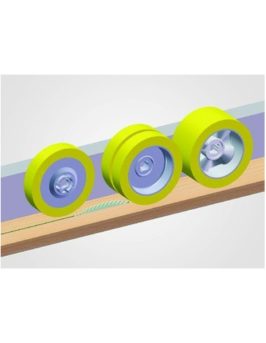 Combinaison de rouleaux de 25 et 60mm pour travaux de sciage