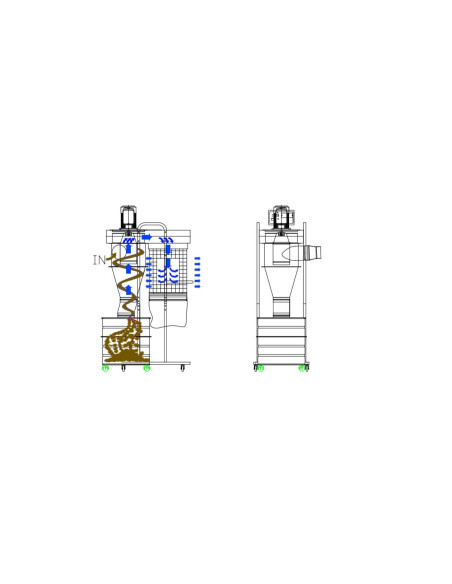 Groupe d'aspiration 110 litres double filtration monophasé Holzprofi R150TE-MONO