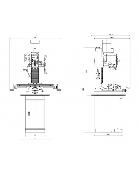 Perceuse/Fraiseuse/Taraudeuse - Polyvalence et précision – Perçage 32 mm – Taraudage M16
