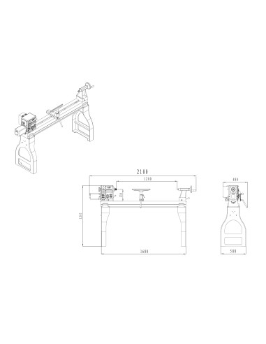 Tour à bois à variateur de fréquence Jean l'ébéniste MC1200V-MONO