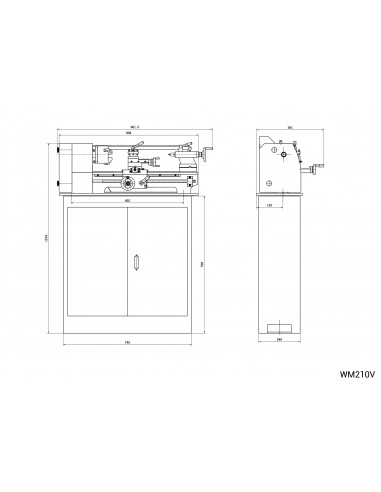 Tour à métaux monophasé 210mm MK3 WM210V-MONO