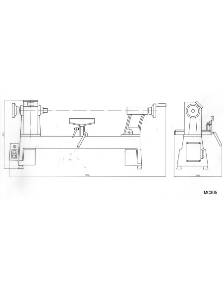 Mini tour à bois d'atelier avec variateur Jean l'ébéniste MC0430VD