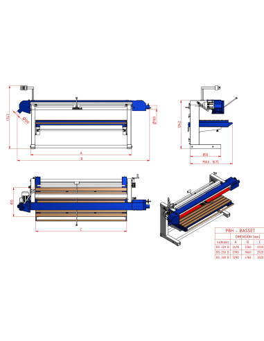 Ponceuse à longue bande 2500mm triphasée Holzprofi BS250B