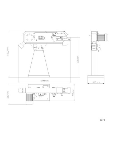 Tank à poncer BG75 monophasé – Ponceuse à bande professionnelle 230V