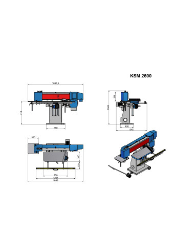 Ponceuse de chants oscillante 2600mm triphasée Holzprofi PCHO2600-TRI