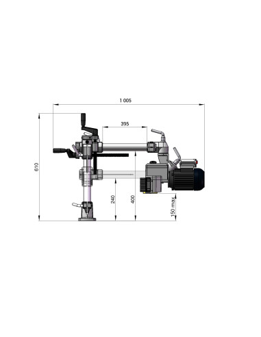 Entraineur à bois 3 rouleaux monophasé bras 760mm Holzprofi VSHP32L-MONO