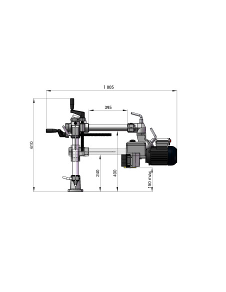 Entraineur à bois 3 rouleaux monophasé bras 760mm Holzprofi VSHP32L-MONO