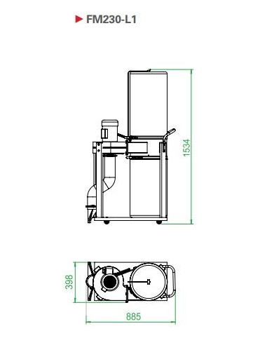 Aspirateur mobile 90 litres monophasé Jean l'ébéniste FM230L1-MONO