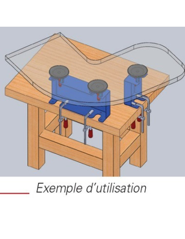 Support à ventouse pour bois 3 ventouses Holzprofi SV