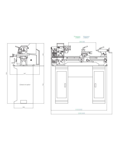 Tour à métaux monophasé avec visuel Métalprofi JY250VL-F-DIGI