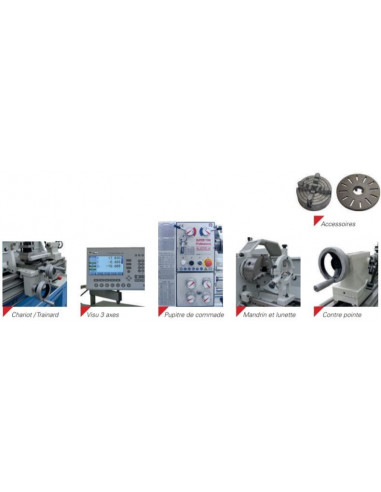 Tour à métaux monophasé : visualisation 3 axes S1100K-DIGI