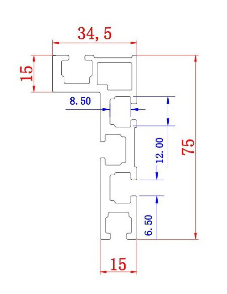 Règle de guidage 800x75mm à butées réglables