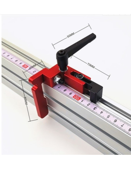 Butée amovible pour rail aluminium 800x75mm Butée amovible pour rail aluminium 800x75mm