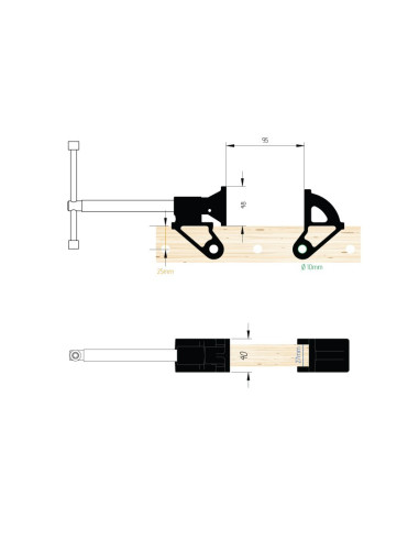 Têtes de serre-joints dormant ZU-TS