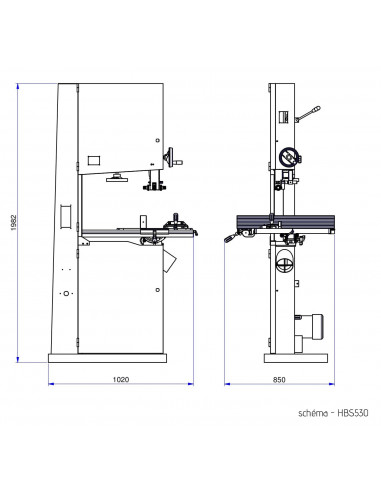 Scie à ruban volant 530mm triphasée Holzprofi HBS530-TRI