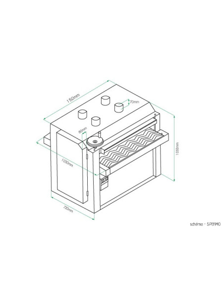 Ponceuse calibreuse bande 940mm / 2 rouleaux / triphasée Holzprofi SPB940