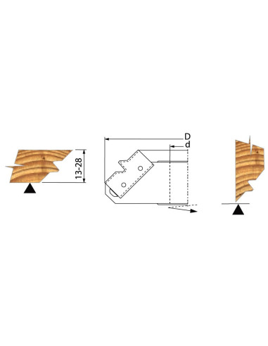Porte-outils pour bouvetage d’angle à 45° – Ø140 × 15/28 × 30 mm – Z2