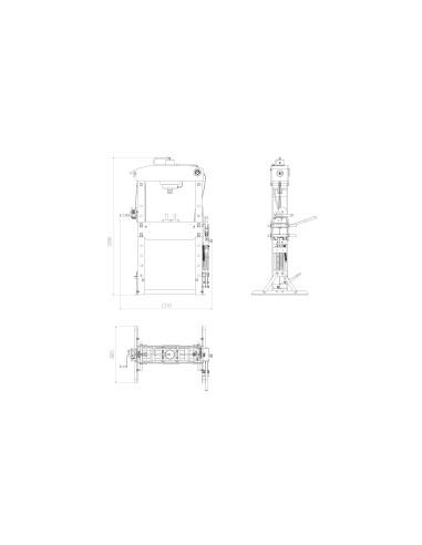 Presse hydraulique à levier et pédale Metalprofi HYC50-PRO