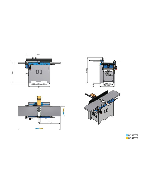 Dégauchisseuse-Raboteuse 320 mm DG320TS-MONO – Monophasée 230 V