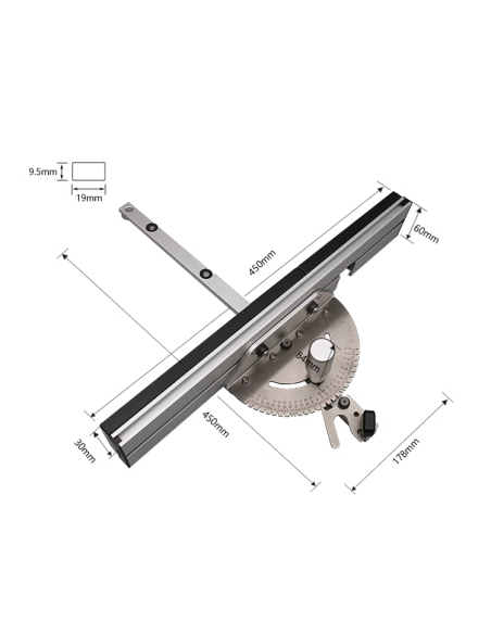 GUIDE D'ONGLET POUR RAIL UNIVERSEL RAINURE T