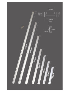 Rail universel à rainure en T en aluminium anodisé – 300 à 1220 mm