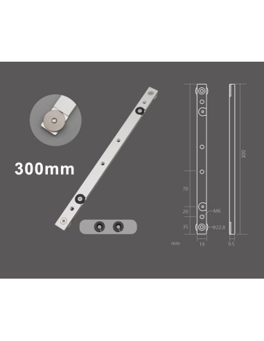 Glissière pour rail à rainure en T – 300 à 1000 mm