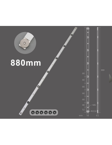 Glissière pour rail à rainure en T – 300 à 1000 mm
