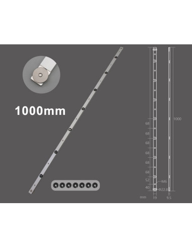 Glissière pour rail à rainure en T – 300 à 1000 mm
