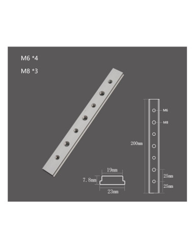 Lardon pour rainure en T de plusieurs dimensions