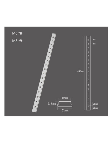 Lardon pour rainure en T de plusieurs dimensions