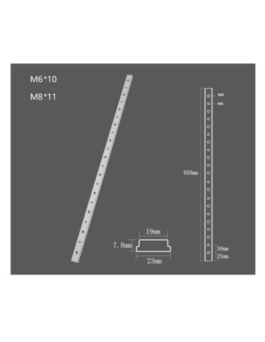 Lardon pour rainure en T de plusieurs dimensions