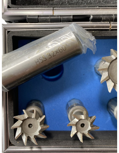 Jeu de 5 fraises à cône renversé angle 60° MetalProfi