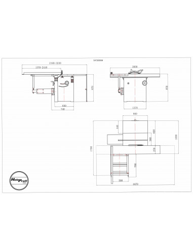Scie à format 2600mm avec inciseur monophasée Holzprofi maker SAF2600IM