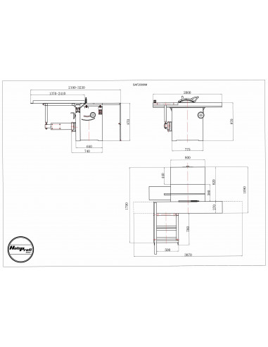 Scie à format 2000mm avec inciseur monophasée Holzprofi maker SAF2000IM