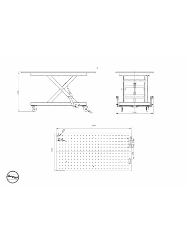 Table élévatrice capacité de 350Kg Holzprofi accessoires TE350