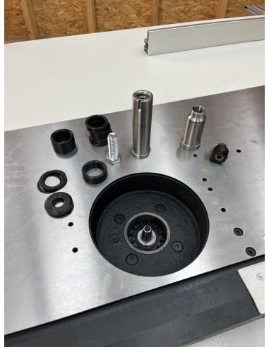 Combiné 2 opérations toupie-scie chariot alu ras de lame monophasé Holzprofi Starter TS1600