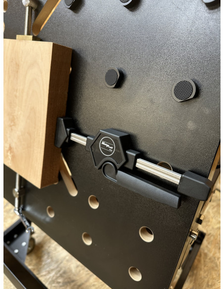 Ensemble de 2 sauterelles à serrage horizontal pour table MFT – Ø 20 mm – Serrage par vis étoile