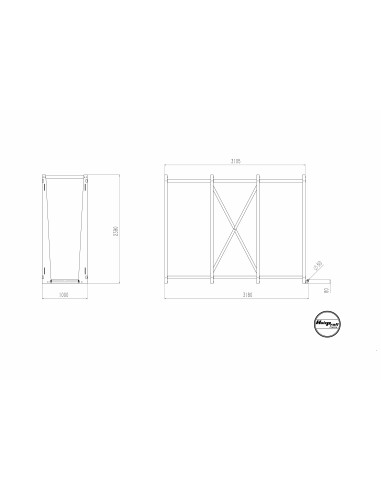 Rack à panneau vertical 3000 mm | Stockage panneaux bois