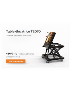 Précommande – Table élévatrice TE070 70 kg | Atelier