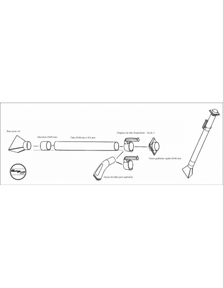 Kit capteur à balai AB-B-KIT | Accessoire aspiration atelier