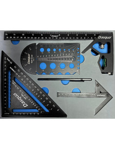 Set 5 outils de mesure pro | Équerres, jauge et traçage