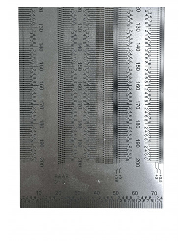 Règle à tracer de précision 200 mm – Traçage précis 0,25 mm inox