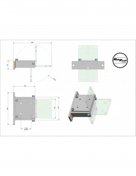 Fixation basculante pour entraîneur VSHP32L et VSHPM3 – Réf. ZU-KPLE