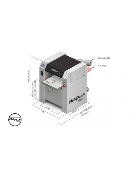 Raboteuse 410mm monophasée Holzprofi DMS41-MONO