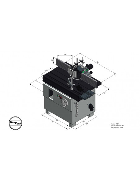 Toupie SF1000M-MONO 230V | Arbre inclinable & chariot 1000 mm