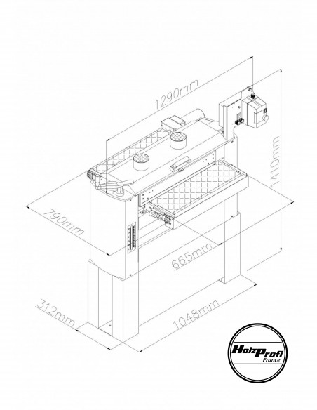 Ponceuse calibreuse 635mm / 2 rouleaux / monophasée Holzprofi SPB25