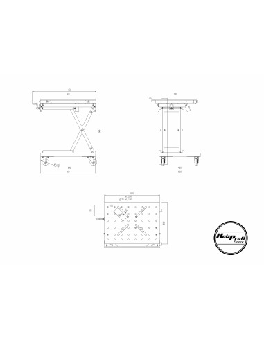 Table élévatrice capacité de 70kg Holzprofi accessoires TE070