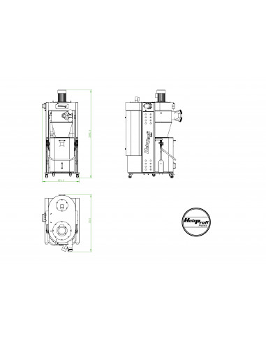 Aspirateur mobile à filtration cyclonique R400M MONO Holzprofi Master