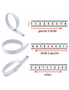 Réglet PVC adhésif 2400 mm | Lecture gauche droite